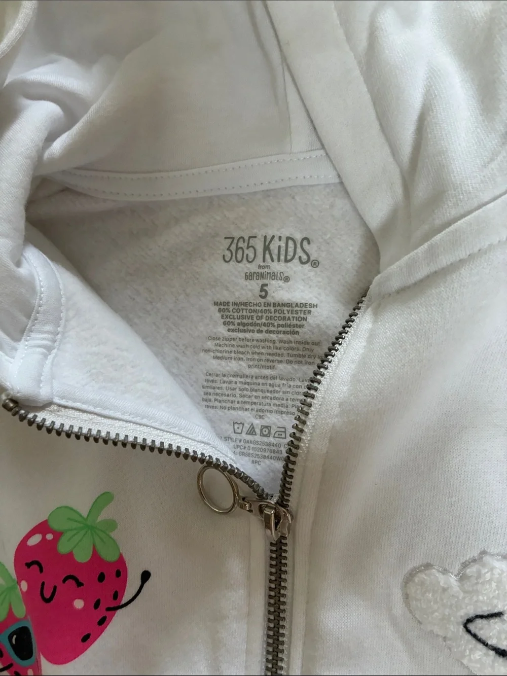 Old Navy Girls Bright Pink Hoodie with Rainbow & Fun Patches